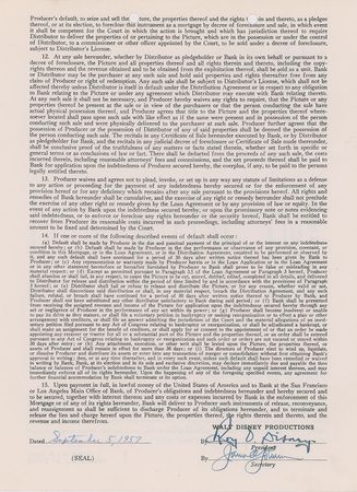 Lot #605 Roy O. Disney Signed Document - Image 3