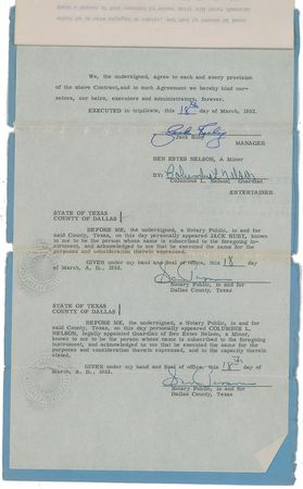 Lot #321 Jack Ruby Signed Agency Contract Signed Document - Image 1