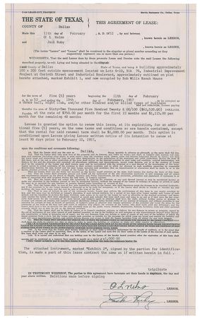Lot #310 Jack Ruby: Ruby leases the Bob Willis Ranch House, a Western-themed Dallas club - Image 1