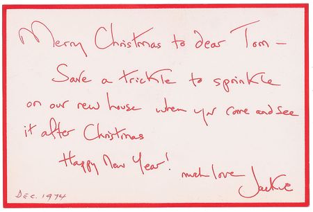 Lot #77 Jacqueline Kennedy Signed Note - Image 1