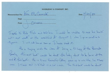 Lot #95 Jacqueline Kennedy Autograph Memo Signed Handwritten Letter Signed - Image 1