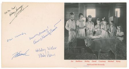 Lot #260 Ethel Kennedy and Family Signed Christmas Card Christmas Card - Image 1