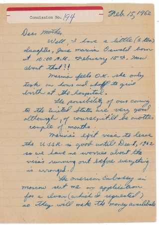 Lot #205 Lee Harvey Oswald: Preparing for his