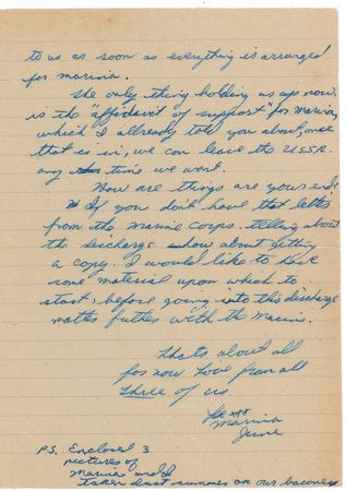 Lot #205 Lee Harvey Oswald: Preparing for his return from the USSR, Oswald informs his mother of her granddaughter: 