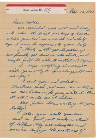 Lot #206 Lee Harvey Oswald Autograph Letter