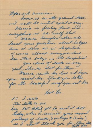 Lot #206 Lee Harvey Oswald Autograph Letter Signed: Warren Commission Exhibit No. 187: ?I think we?ll get together if we finally get back to the states, and maybe we?ll be able to settle in Texas? - Image 2