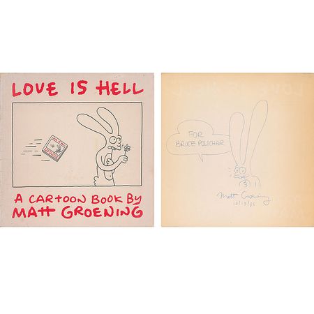 Lot #818 Matt Groening: Super early Groening sketch - Image 1
