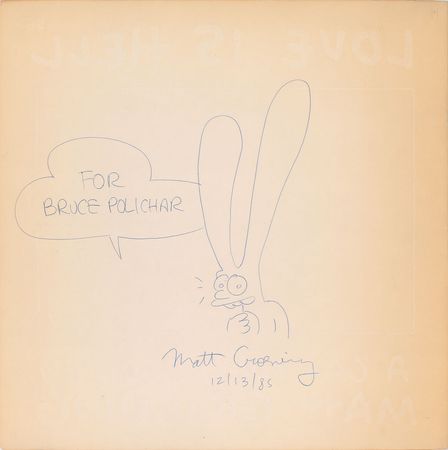 Lot #818 Matt Groening: Super early Groening sketch - Image 2