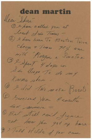 Lot #1026 Dean Martin: Replying to 