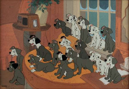 Lot #730 101 Dalmatians limited edition hand-painted cel Limited Edition Hand-Painted Cel - Image 1