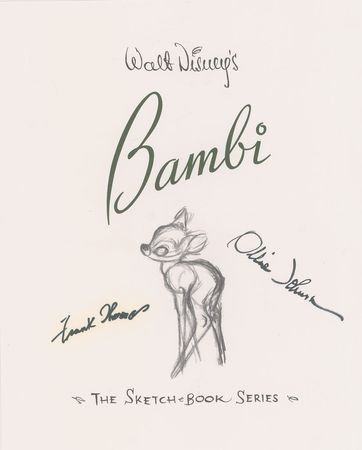 Lot #724 Frank Thomas and Ollie Johnston Signed Bambi Book Book - Image 2