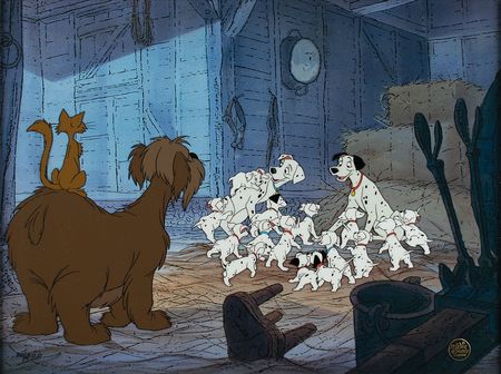 Lot #706 101 Dalmatians limited edition hand-painted cel Limited Edition Hand-Painted Cel - Image 1
