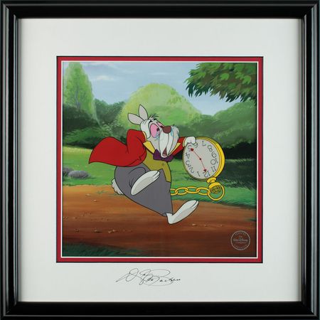 Lot #732 Alice in Wonderland White Rabbit sericel signed by Dave Pacheco Sericel - Image 1
