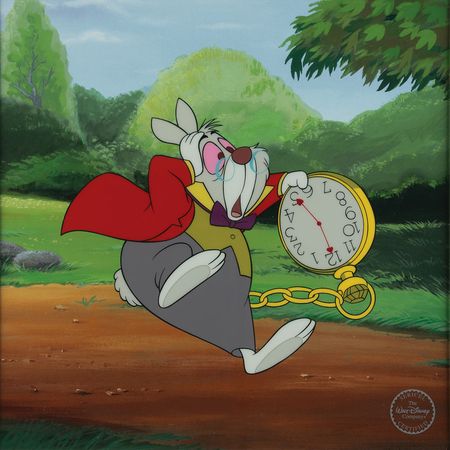 Lot #732 Alice in Wonderland White Rabbit sericel signed by Dave Pacheco Sericel - Image 2