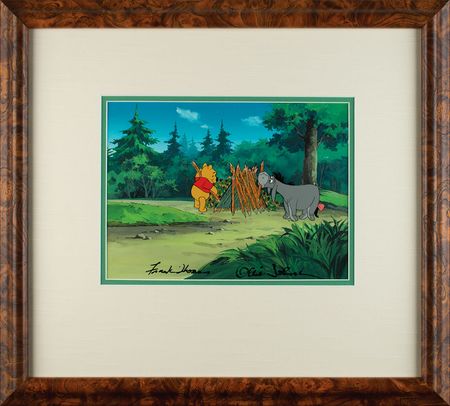 Lot #681 Winnie the Pooh and Eeyore key master background setup signed by Frank Thomas and Ollie Johnston Production Key Master Background Set-Up - Image 2
