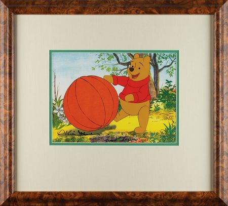 Lot #684 Winnie the Pooh production cel and matching drawing signed by Frank Thomas and Ollie Johnston Production Cel - Image 2