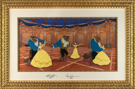 Lot #735 Beauty and the Beast limited edition hand-painted cel signed by Paige O'Hara and Robbie Benson Production Cel - Image 1