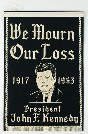 Lot #107 John F. Kennedy Mourning Banner Banner - Image 1