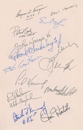 Lot #176 John F. Kennedy Jr. Multi-Signed Congressional Tributes Book Book - Image 1