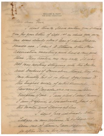 Lot #166 William H. Taft Handwritten Letter Signed - Image 1