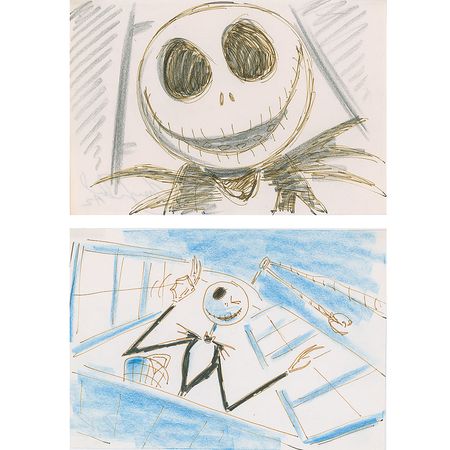 Lot #692 Jack Skellington storyboard drawings from The Nightmare Before Christmas Storyboard Drawings - Image 1