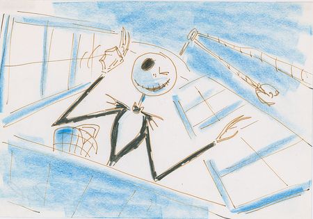 Lot #692 Jack Skellington storyboard drawings from The Nightmare Before Christmas Storyboard Drawings - Image 2