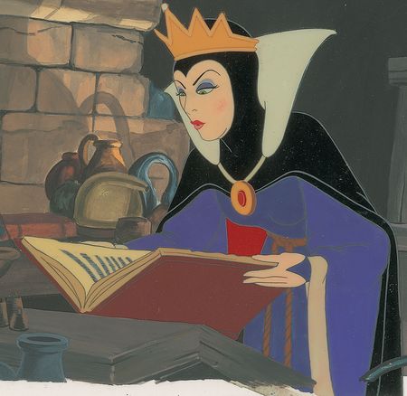 Lot #475 The Evil Queen production cel and custom background from Snow White and the Seven Dwarfs Production Cel and Custom Background - Image 2
