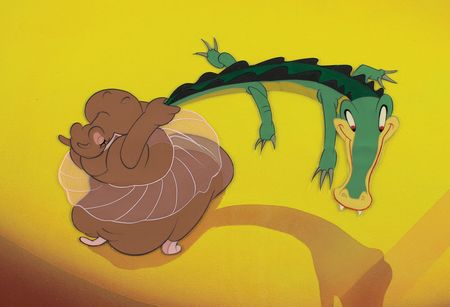 Lot #516 Ben Ali Gator and Hyacinth Hippo production cel from Fantasia Production Cel - Image 1