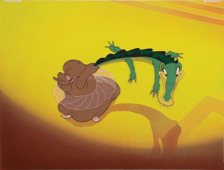 Lot #516 Ben Ali Gator and Hyacinth Hippo production cel from Fantasia Production Cel - Image 2