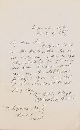Lot #5 Franklin Pierce Handwritten Letter Signed
