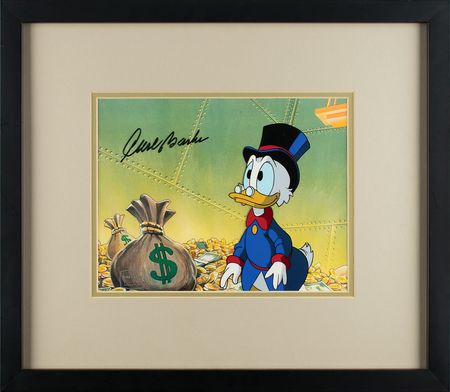 Lot #678 Uncle Scrooge production cel from DuckTales signed by Carl Barks Production Cel - Image 2