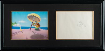 Lot #667 Donald Duck production cel and drawing from a Disney short Production Cel and Drawing - Image 1