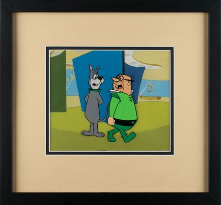 Lot #811 Astro and Spencer Cogswell production cel and production background from The Jetsons: Rare master set-up from the Jetsons' first season - Image 2