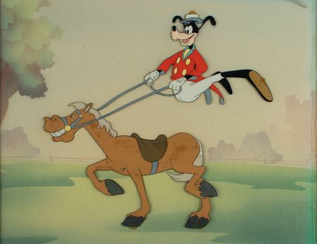 Lot #525 Goofy production cel from How to Ride a Horse Production Cel - Image 1