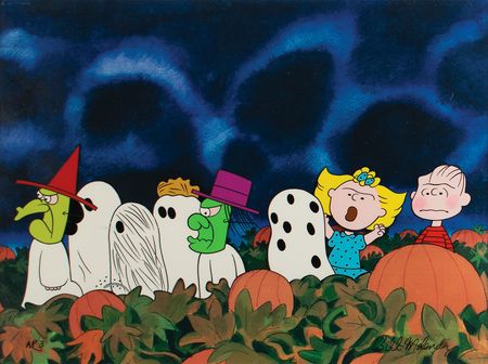 Lot #588 The Peanuts gang limited edition cel from It's the Great Pumpkin, Charlie Brown signed by Bill Melendez Limited Edition Cel - Image 1
