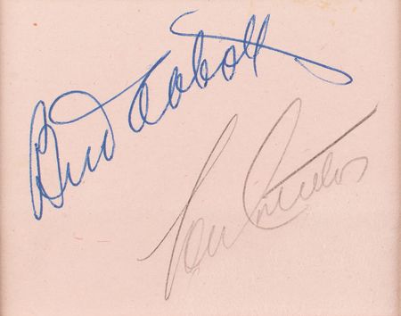 Lot #967 Abbott and Costello Signatures - Image 1