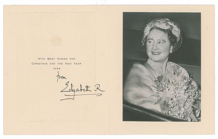 Lot #241 Elizabeth, Queen Mother Christmas Card - Image 1