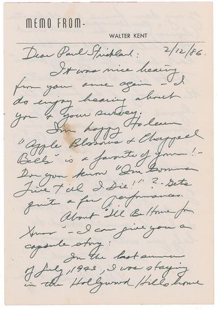 Lot #915 Walter Kent: The origin of an Xmas classic?