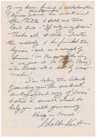 Lot #915 Walter Kent: The origin of an Xmas classic?