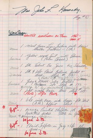 Lot #21 Jacqueline Kennedy Oleg Cassini Workroom