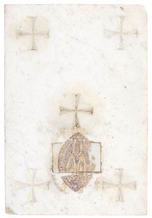 Lot #295 Notre Dame Stone Tablet Religious Relic - Image 1