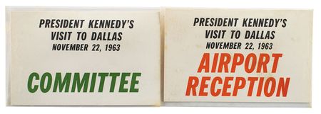 Lot #96 John F. Kennedy Dallas Visit Badges: 