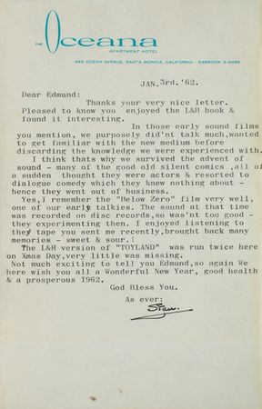 Lot #1015 Stan Laurel: 