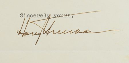 Lot #169 Harry S. Truman: Flowers from his former Secretary of State: 