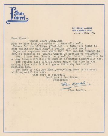 Lot #1016 Stan Laurel: 