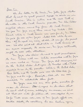 Lot #930 Bill Haley: “William J. C. Haley” disputes a union grifter: “The expense of record promotion was always paid by us and Decca Records” - Image 1