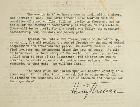 Lot #12 Harry S. Truman: Superb speech on American