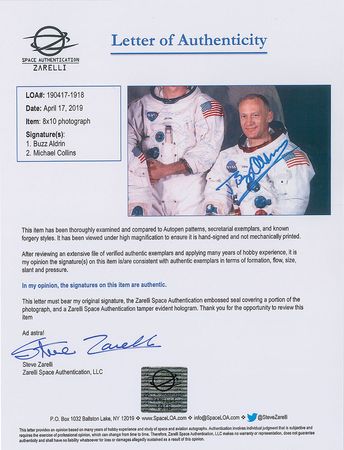 Lot #383 Apollo 11: Aldrin and Collins Signed Photograph - Image 2