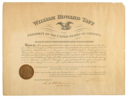 Lot #167 William H. Taft Signed Document - Image 1