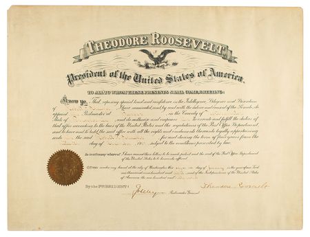 Lot #163 Theodore Roosevelt Signed Document - Image 1